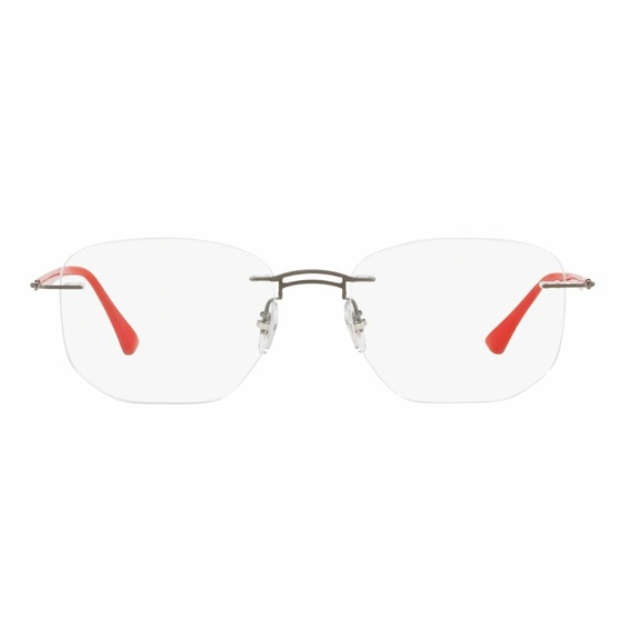 New Ray-Ban Frames LightRay Rimless Glasses Unisex Gunmetal Red rb 8757 1192 53 - Picture 2 of 6